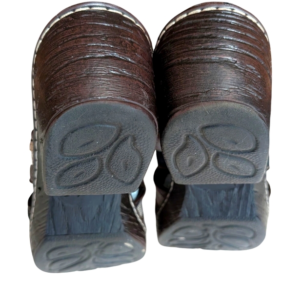 BOC Brown And Black Striped Clogs Wedges 9 - Picture 7 of 10